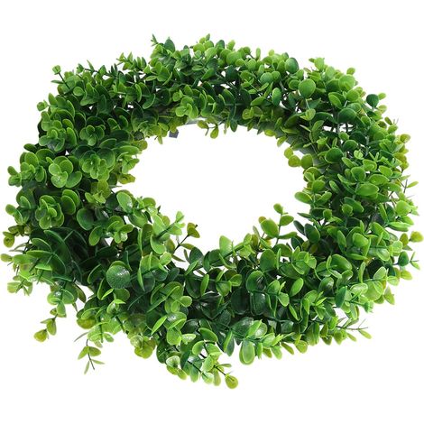Grüner Blätterkranz für Tür, Wand, Fenster, Heimdekoration, Hochzeit, Party, 40 cm, künstliche Girlande. (1/5)