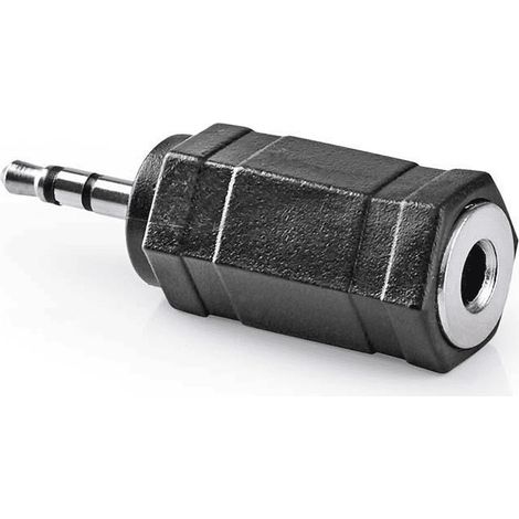 Adaptador de audio Estereo Jack 3.5mm Hembra a Jack 2.5mm Ma  Negro
