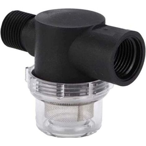 BARKBUSTERS Filtre de pompe à eau de 1,27 cm, filtre d'irrigation en ligne 50 mailles pour tuyau d'eau d'entrée d'eau compatible avec les pompes WFCO et Shurflo (noir) (1/4)