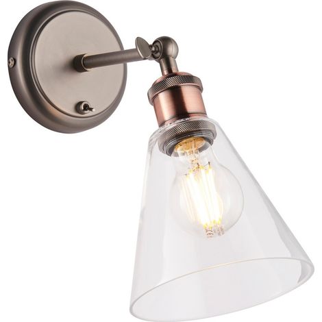 Lampada da parete in metallo Peltro invecchiato, lastra di rame invecchiato (1/5)