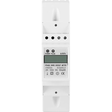 Compteur électrique monophasé sur rail Din LCD numérique, 10-40A, KWh électronique (1/5)