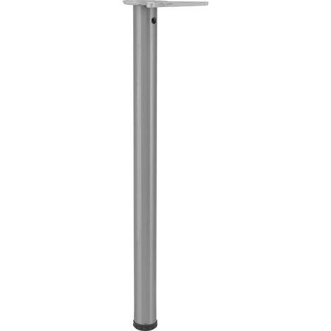 Tischfuß zylindrisch Tischbein ø 50mm Länge 700mm Möbelbeschlag Edelstahl-Effekt
