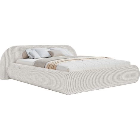 Selsey Shels Low – Polsterbett 180x200, Breitcord, Hellgrau