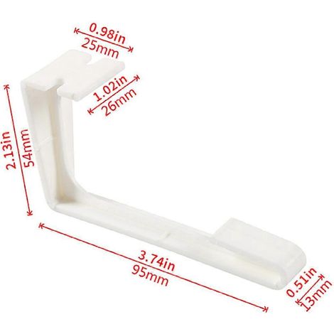 Jeu de supports latéraux pour rideaux de camping-car / Fixation de rideau de camping-car blanche (1/5)