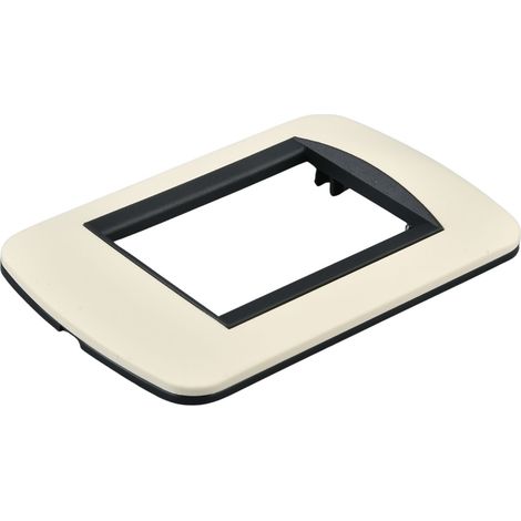 Placca Plastica Ovale MBL 3 Moduli/Posti Compatibile Bticino Living 17 Colori Disponibili (Sabbia)