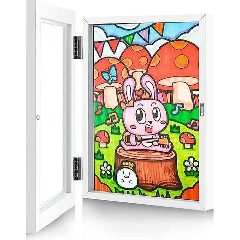 blanc Cadre De Projets Artistiques Pour Enfants En Acrylique Magnetique Avec Ouverture Frontale Pour Dessin Peintures Images 8.3 X 11.8 (1/5)