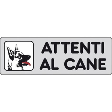 ETICHETTA ADESIVA 150X50 ATTENTI AL CANE Q.TA 10
