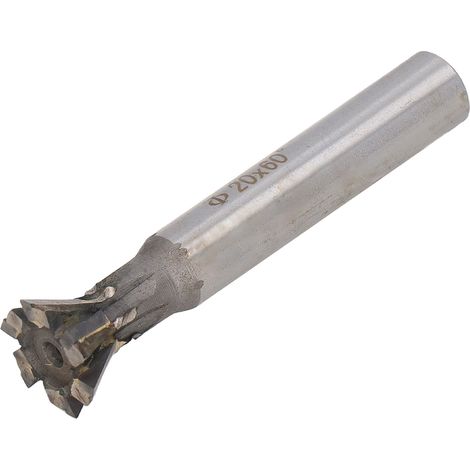 60° Hartmetall-Zirkelschaftfräser, 20 mm Schaft, 6 Zähne, Zapfennutfräser, Fräswerkzeug, Schwalbenschwanzfräser, Senkerfräser, 1 Stück. (1/5)