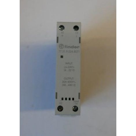 Relais statique modulaire 1NO 30A 24V DC commut instantanée type contacteur 375137 FINDER 773190248071 (1/2)
