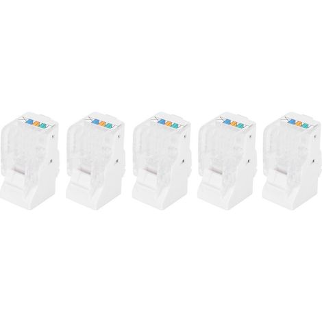 Lot de 5 connecteurs CAT3 RJ11, connecteurs téléphoniques modulaires, connecteur 6P4C AWG26 Convient pour les applications téléphoniques, fax, vocales dans les systèmes de câblage (1/5)