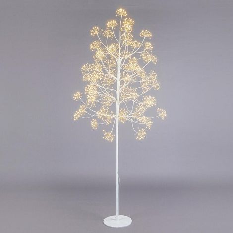 Faggio con ciuffi Led luminosi a luce calda, struttura bianca, albero di Natale -Ø100 x 210 cm - 2016 LED (1/4)