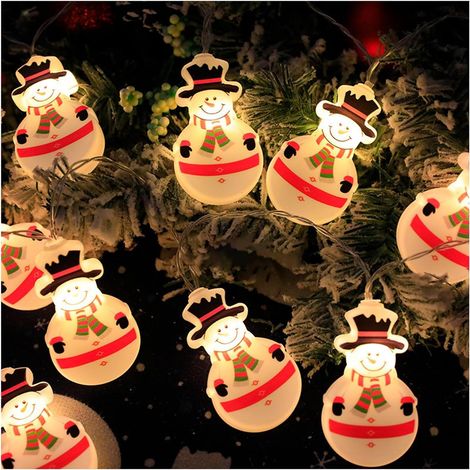 Luci natalizie a forma di catena, luci LED lunghe di Babbo Natale, impermeabili, collegabili, sostituibili per la casa, matrimoni, decorazioni per feste, telecomando da 3 m, 8 funzioni (1/2)