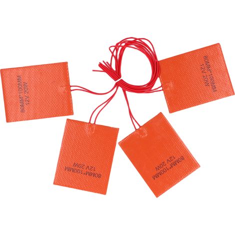 Eosnow 4 Stück Silikon-Gummi-Heizkissen, 80 x 100 mm, 12 V, 20 W, elektrische, flexible Heizmatte für Industrieanlagen, Rohrtanks