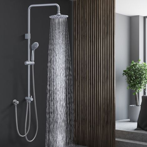 Colonne de Douche sans Robinetterie, Ensemble de Douche Chromé avec Douchette, Pommeau de Douche, en Inox SUS304 (1/5)