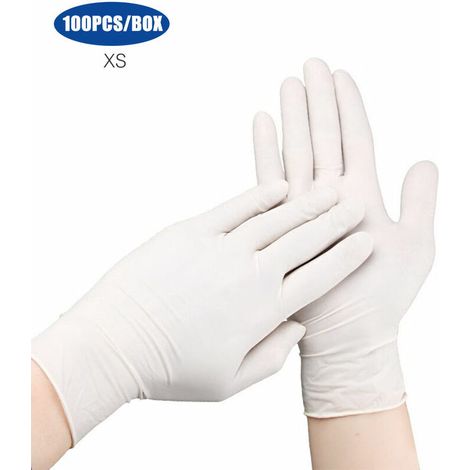 Gants En Pvc Jetables, 100 Pieces / Boite, Blanc, Xs (1/5)