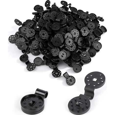 Fixation Toile Ombrage 200 Pièces - Clips de Fixation Noir Résistants - Anti-Oxydation & Résistance aux Intempéries - pour Filet D'ombrage, Brise-Vue, Tissu Coupe-Vent - pour Corde de 7 mm (1/5)