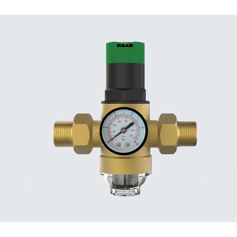 3/4-Zoll-Druckregler, Regler mit Manometer und Filter, Manometer für Trinkwasser, Wasserregler für Bewässerung, Siebfilter