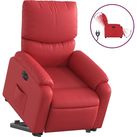 Maison Exclusive - Poltrona Alzapersona Reclinabile Elettrica Rossa in Similpelle