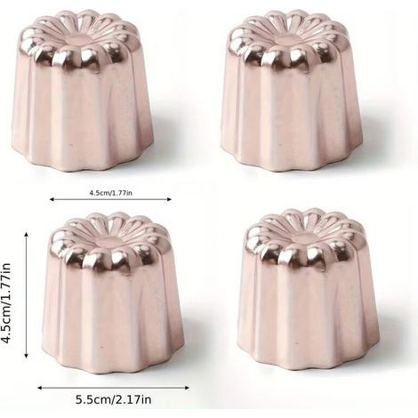 Set of 4 Copper Canelé Molds 45 mm, 4.5 cm