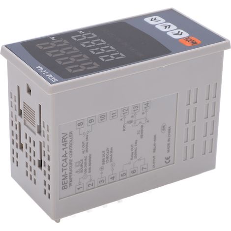 Régulateur de température numérique PID thermostat intelligent sortie relais 100-240VAC boîtier détachable ABS BEM-TC4A-14RV (1/5)