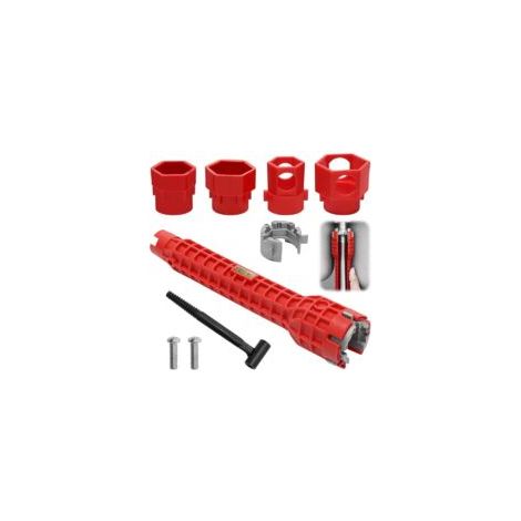 Chiave per rubinetti 14 in 1, chiave per rubinetti del lavandino, chiave per installatori di lavandini, per cucina, bagno, WC e impianti idraulici - Crezuo