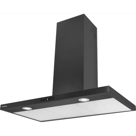 cappa decorativa a parete 90 cm 63 dB 564 m3/h nera - AHBF971BK - Airlux