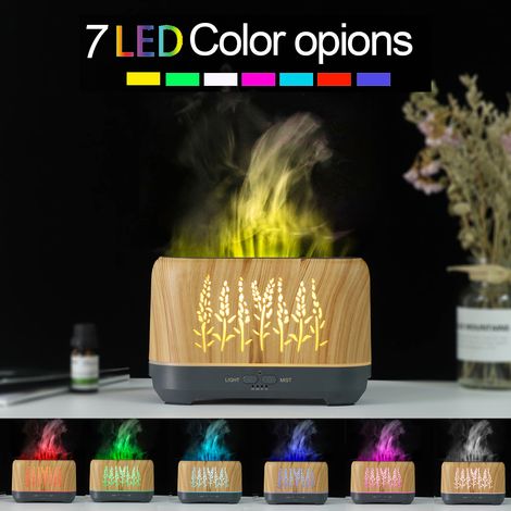 Diffuseur d'huiles essentielles ultrasonique à flamme de 240 ml, 3 modes de pulvérisation, 4 minuteries, arrêt automatique sans eau (1/5)