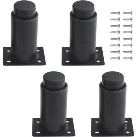(8 à 12 cm, noir)Lot de 4 pieds de meubles réglables en métal robuste pour table, lit, canapé (1/5)