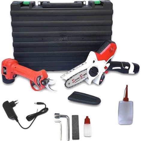 TRADE SHOP - Kit Potatura 2 In 1 Forbici Cesoia Motosega Elettrica A Batteria 18v 1.5 Ah - (1/4)