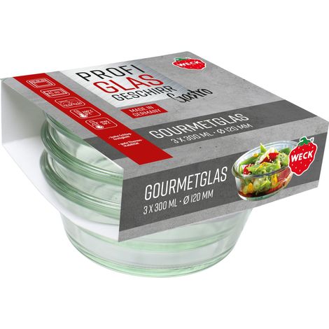 3er Set Gastropack 300 ml Gourmetgläser Weck, ohne Deckel 76126