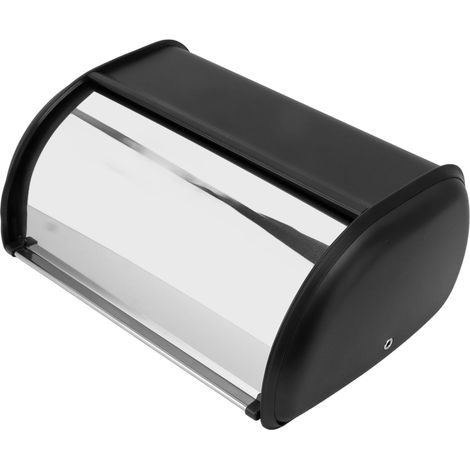 Boîte à pain en fer forgé, résistante et polie miroir, idéale pour la maison, le magasin ou le bureau (noire). (1/5)