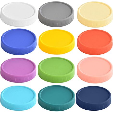 Lot de 8 couvercles en plastique pour bocaux Mason, compatibles lave-vaisselle, 70 mm. (1/5)