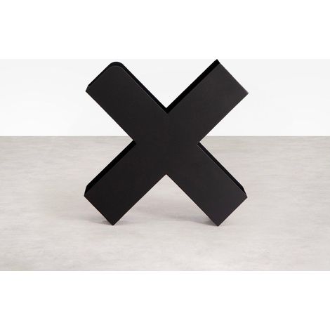 ORION91oficial® - Cross-Shaped Magazine Rack, 46.5 x 46.5 x 5 cm, Black Steel, Ideal for Contemporary Interiors with Anti-Slip Feature, Perfect for Stylish Storage and Organization (1/5)