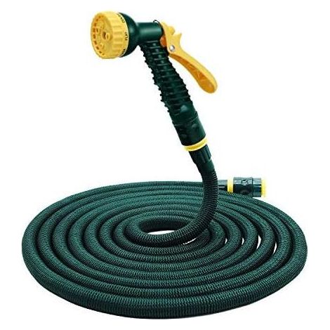 Magischer, dehnbarer, flexibler Gartenschlauch mit 7-fach einstellbarer Multifunktions-Spritzpistole (15 m) - (1/5)