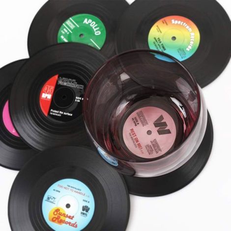 Sous-Verres Vinyle - Lot De 6 - Diamètre 10,5 Cm Épaisseur 0,2 Cm - Matériau ABS - Pour Cuisine Salon Bureau Bar (1/5)