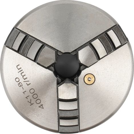 Mandrin de tour, 3 mors auto-centrants, construction durable, 80mm (1/2)