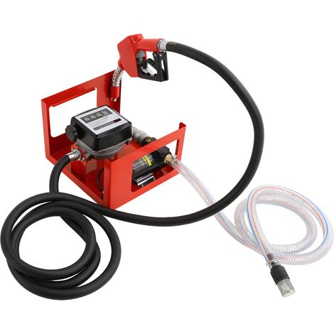 Pompe de transfert diesel électrique 220 V, 200 W, 50 L/min, 3600 tr/min – Pompe à gasoil autoamorçante avec pistolet et tuyaux d'entrée/sortie (1/5)