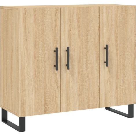Credenza Madia Buffet Rovere Sonoma 90x34x80 cm in Legno Multistrato CDS34917 (1/5)