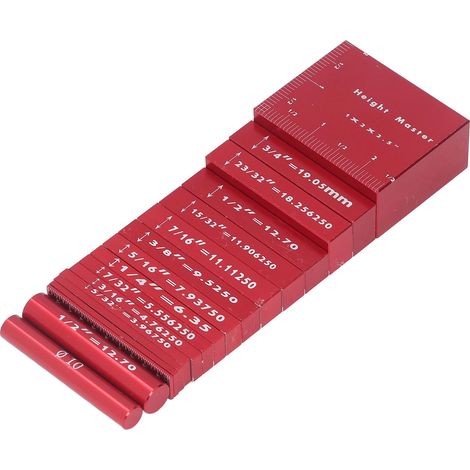 Lot de 17 barres de réglage en aluminium pour mesure de hauteur, bloc de calibrage pour toupie et scie à table (1/5)