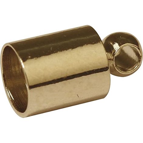 RAYHER - 2 PEZZI - TAPPI FINALI CON OCCHIELLO PER CHIUSURE GIOIELLI Ø4MM - COLORE ORO
