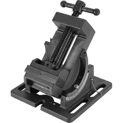 Étau de perceuse inclinable, inclinaison 0-90°, tige de guidage robuste, serre-joint d'établi (4") (1/5)