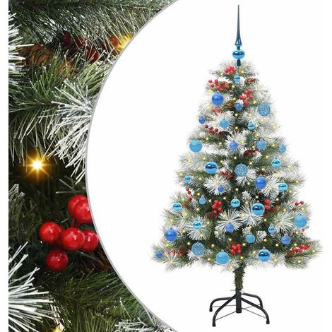 Sapin de Noël artificiel, vert et blanc, 150 cm (1/5)