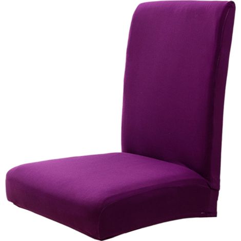 1 Housse de chaise, tissu polyester extensible, couleur unie, lavable, pour salle à manger, cuisine, bureau (1/5)
