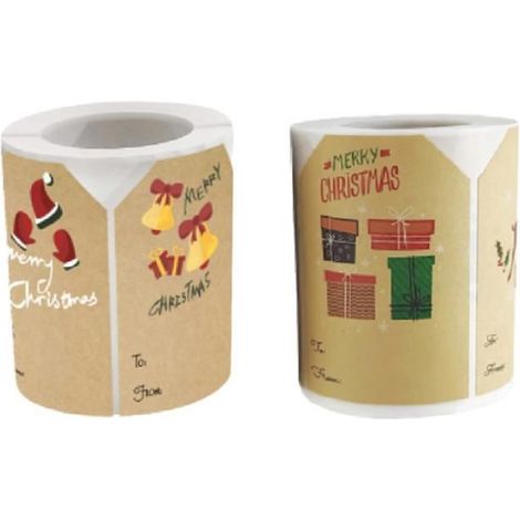 Étiquettes Cadeaux Noël - Autocollants Papier Couché - Pour Enveloppes Boîtes Sac Cadeau - 500 Pièces (1/5)