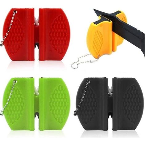 Affûteur de couteau de cuisine portable 4PCS,Mini-outil d'affûtage de couteaux de poche épais et fin étapes pour les voyages en camping d'alpinisme ou le barbecue en plein air