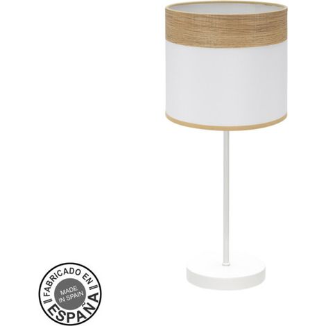 Lampada da tavolo Cloe 1xe14 Bianco/bianco-legno chiaro 42x18x18 cm