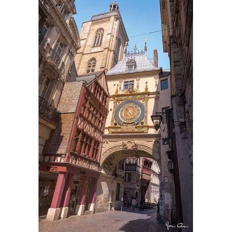 Tableau sur toile Gros Horloge Rouen 45x65 cm - Impression sur Toile Murale Décorative - Image imprimée en HD sur Toile - Toile sur Châssis en Bois FSC - Fabriqué en France