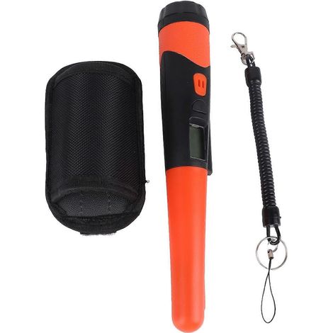Orangefarbener Metalldetektor mit LCD-Display zur Schatzsuche und Punktortung