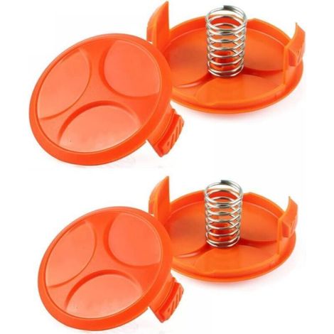 4pcs Spool Caps + 4pcs Springs Replacement Parts Accessories Compatible with Black and Decker Af-100 RC-100-P String Trimmers, Replacement Spool Cap Compatible with Black Decker (1/5)