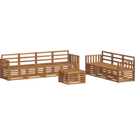 Sofagarnituren 8 pcs Natur Massivholz Akazie vidaXL
